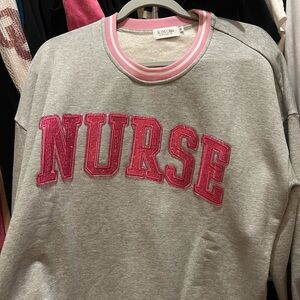 Glitz Pink and Gray Crewneck Sweatshirt